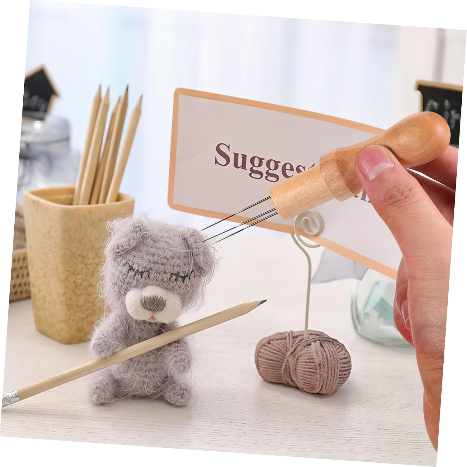 PLAFOPE Felting Needles Wool Felting Tools Punch Needles Wooden Handles for DIY Craft