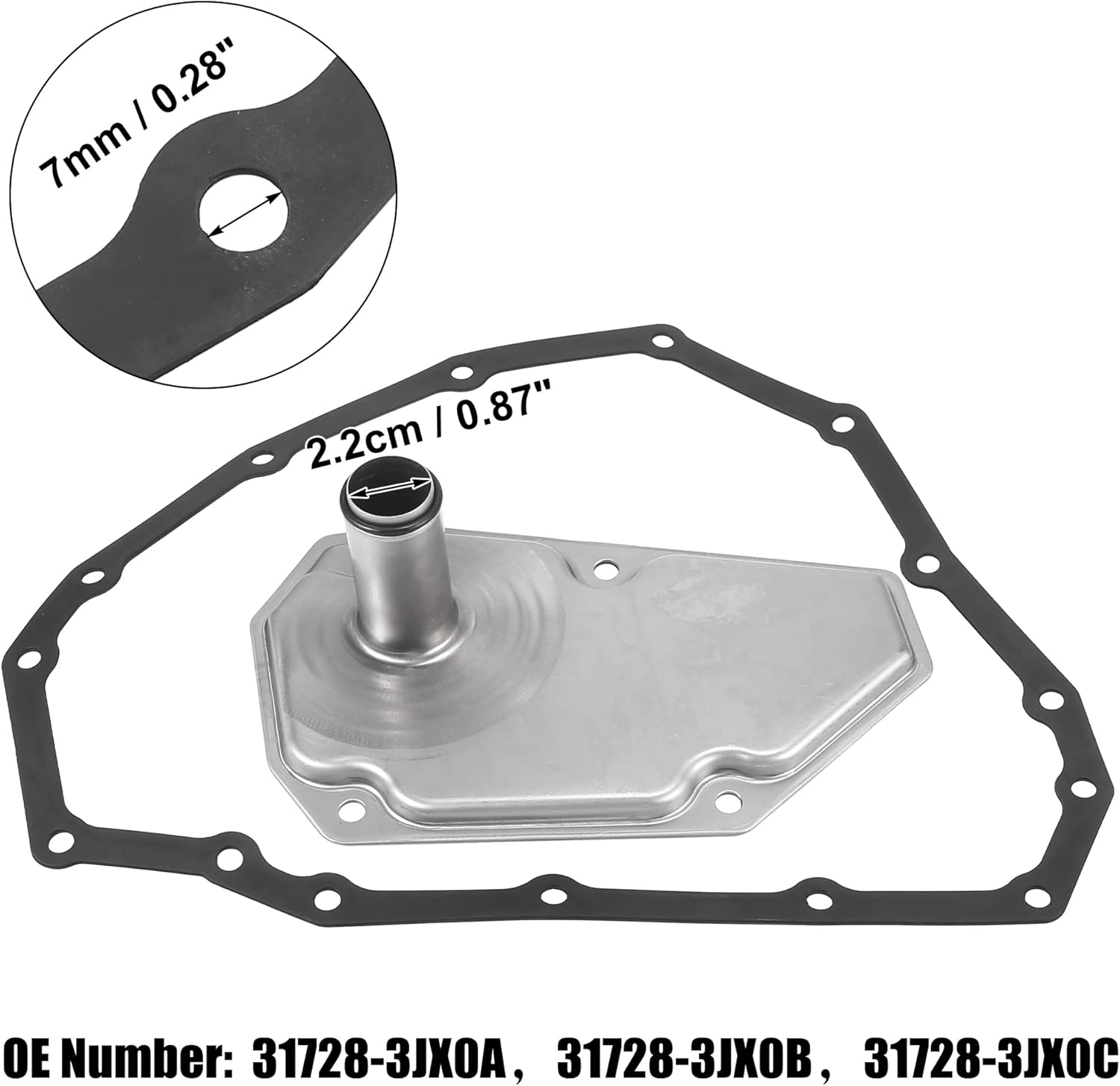 X AUTOHAUX 31726-6A00A 31728-3JX0A 31728-3JX0B 31728-3JX0C Car Transmission Filter Oil Pan Gasket Set for Nissan Sentra 2013-2018