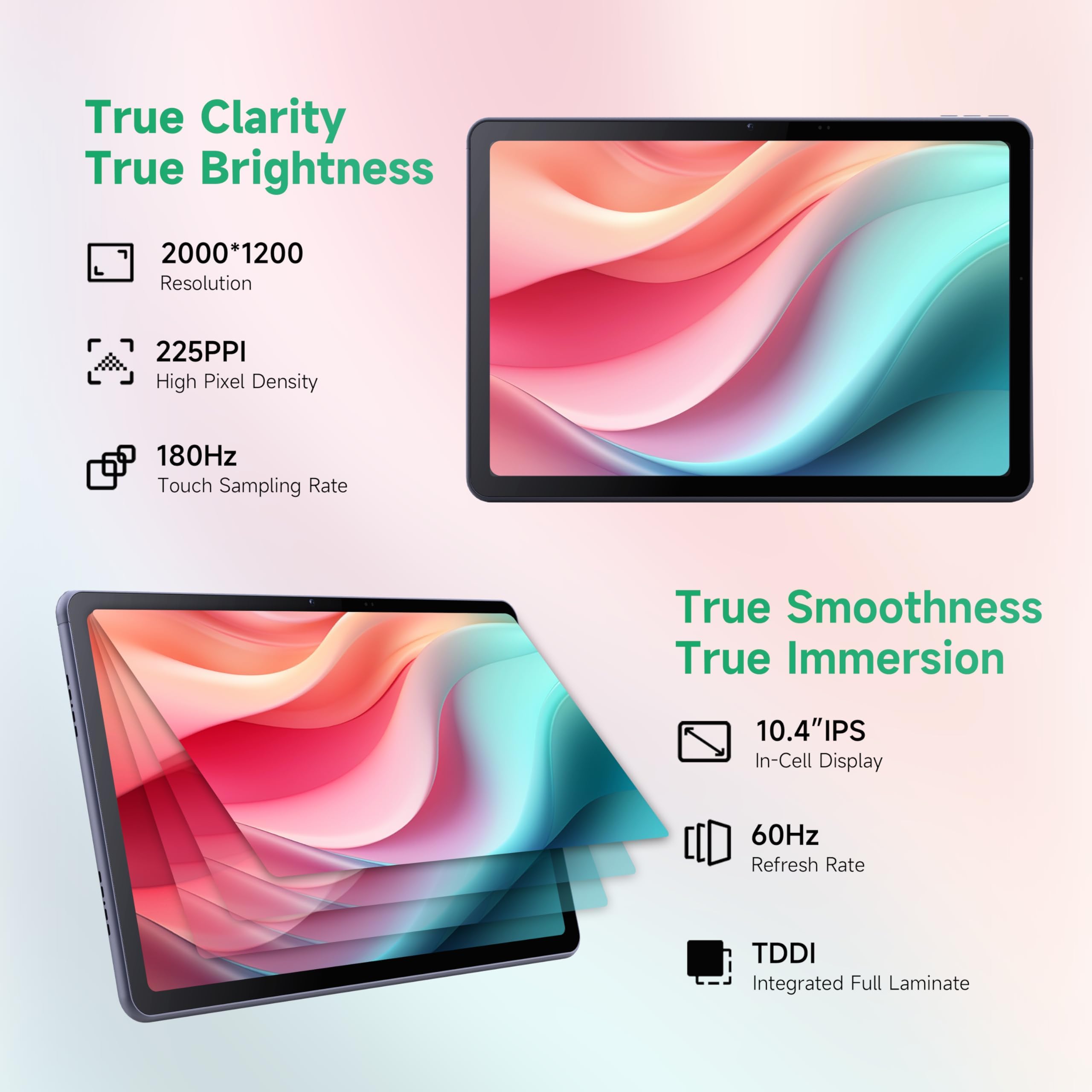 LincPlus T3 Tablet 10,4 cali, Tablety z Systemem Android, Ekran 2K, MediaTek Helio G99, 6 GB RAM + 128 GB Pamięci Wewnętrznej + Możliwość Rozszerzenia, Podwójny Aparat 8+13 MP, Bateria 7000 mAh, GPS