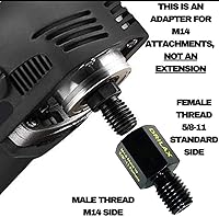 Vista 4 de Drilax Adaptador de amoladora angular M14 macho a 5/8-11 hembra, convertidor de rosca europeo a norteamericano para brocas de núcleo de diamante