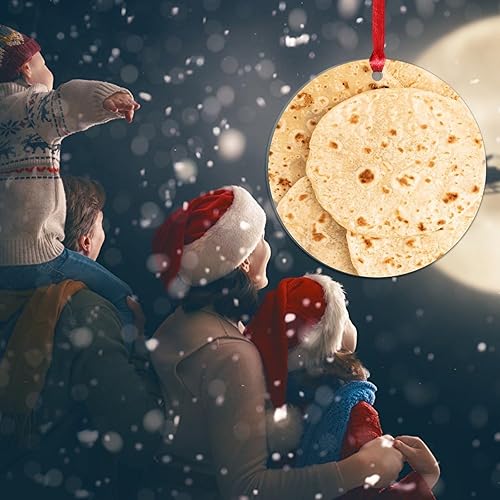 Miniatura 7 de Divertido adorno de comida mexicana, regalo de vacaciones, adorno acrílico para árbol de Navidad, decoración de cocina, tortillas de comida,