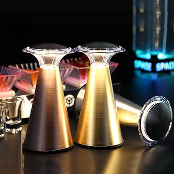 Bar Night Table Lamp LED Cordless Night Light Touch Sensor Dining Cafe Atmosphere Lighting Bedside Lamp Sleep Nursing Indirect Light, Gold