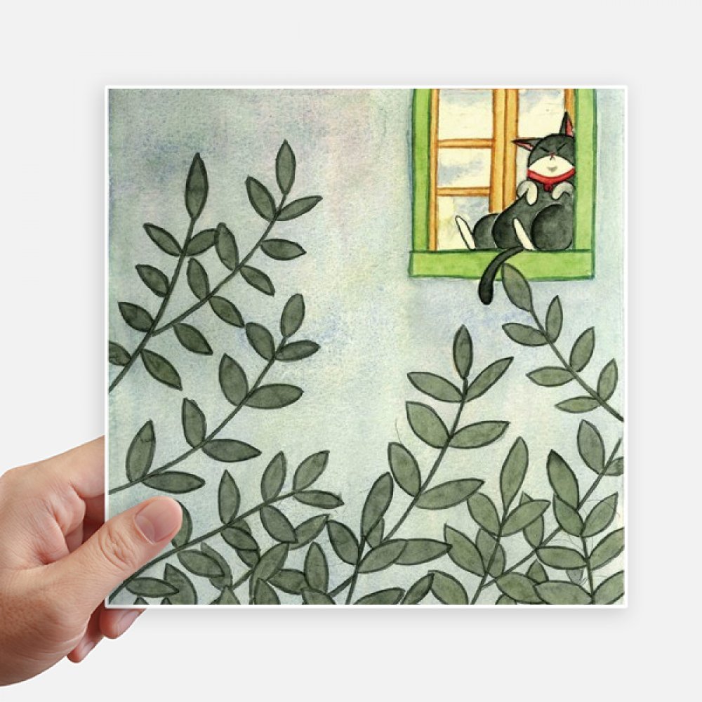 Sticker chat aquarelle 20cm Miaoji lot de 4 pour mur et ordinateur