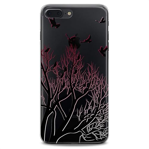 Miniatura 8 de Funda de TPU compatible con iPhone 16e 15 14 13 12 11 Pro Max Plus Mini Xs Xr X 8 7 6 5 SE patrón transparente Ravens teléfono impreso rojo niñas
