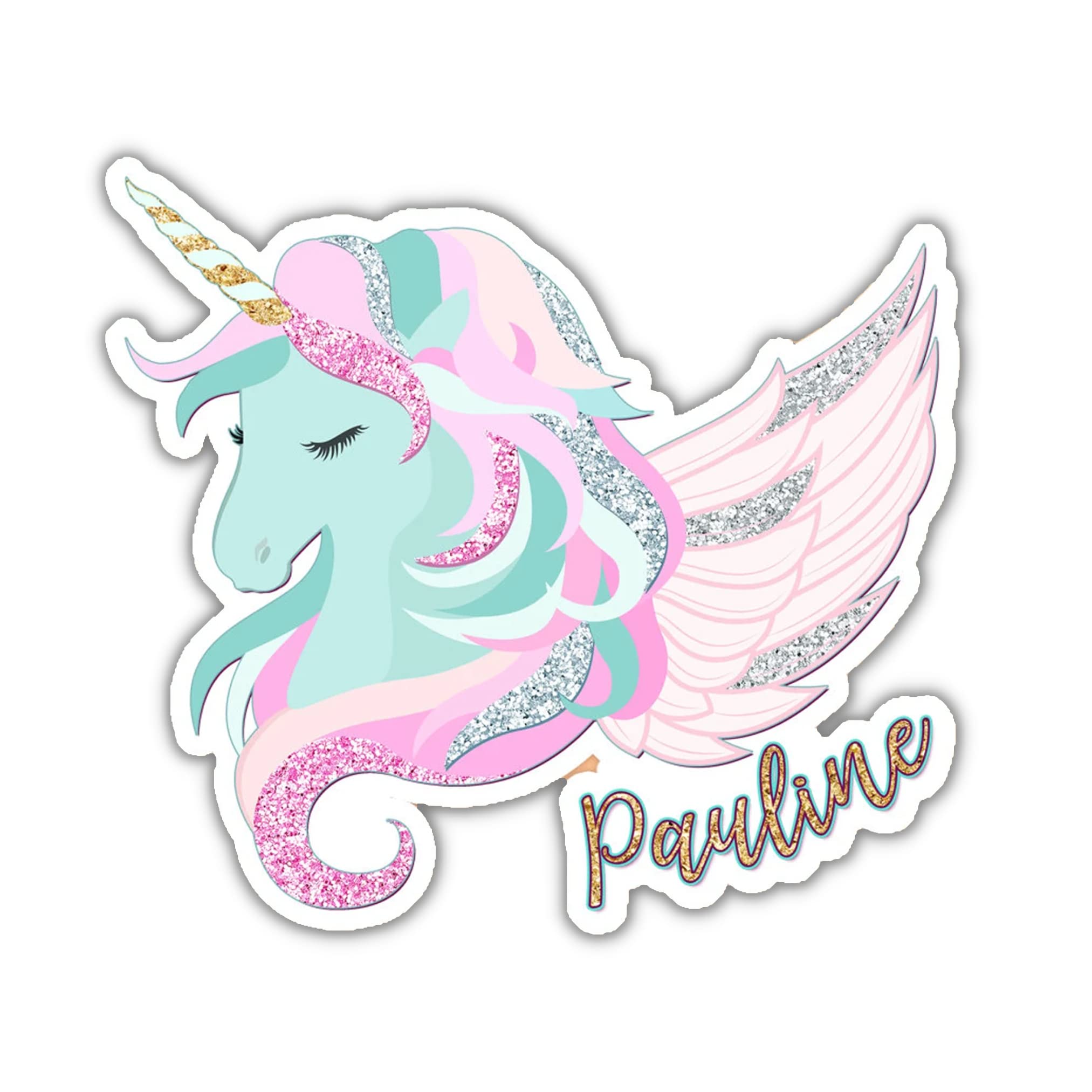 Custom Unicorn Name Sticker Many Sizes Personalized Name Unicorn Die Cut Sticker, Girls Boys Nursery Decor - Unicorn Gift for Girl Waterproof Decal