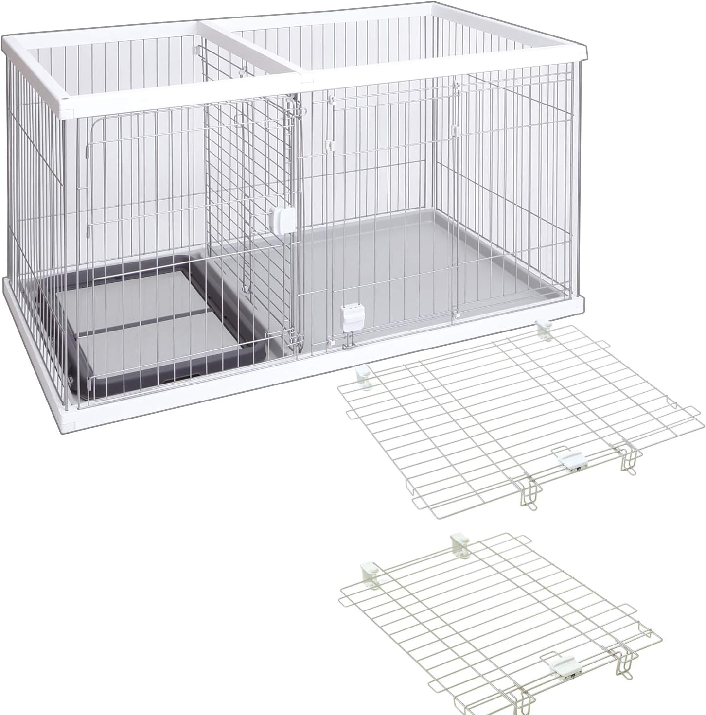 訳ありセール格安 ペティオ トイレのしつけが出来る ドッグルームサークル ゲージ ケージ ホワイト ワイド 犬用 サークル 金属 木製 犬 全犬種 Petio 配送員設置送料無料 Ihmc2021 Com