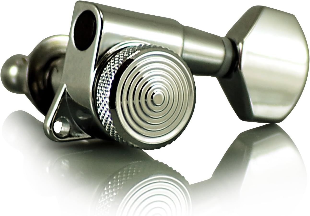 VANSON Tuners/Machine Heads V07SP Right Handed Nickel LOCKING (Set of 6) for Stratocaster, Telecaster, Jackson, Ibanez, BC Rich, Schecter (Right Handed, Nickel)