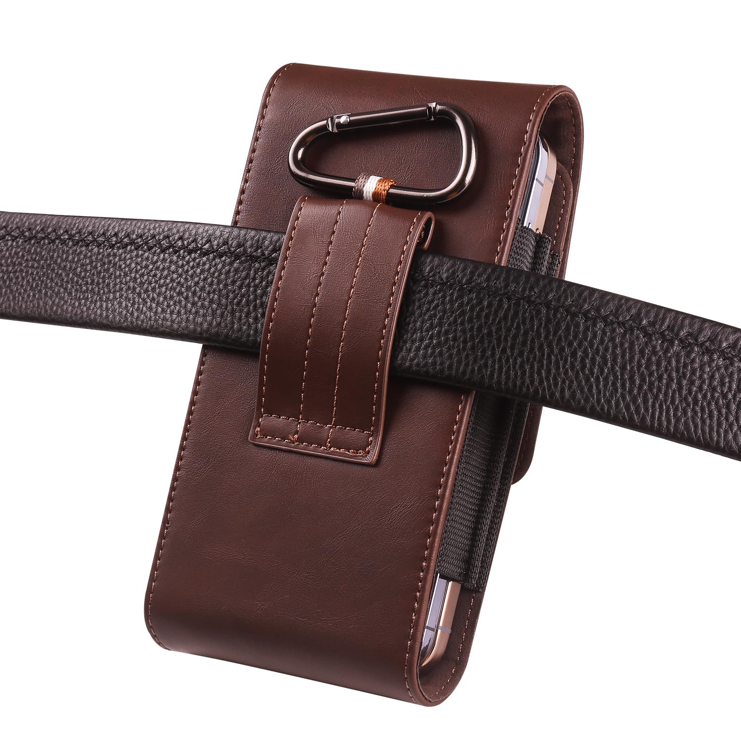 Marsupio da Cintura in Pelle per Cellulare Uomo, Custodia con Clip per Telefono, Verticale Portacellulare Borsa in Pelle Borsetta Sacchetto per Smartphone Fondina Running Sportivo Viaggio Portafoglio