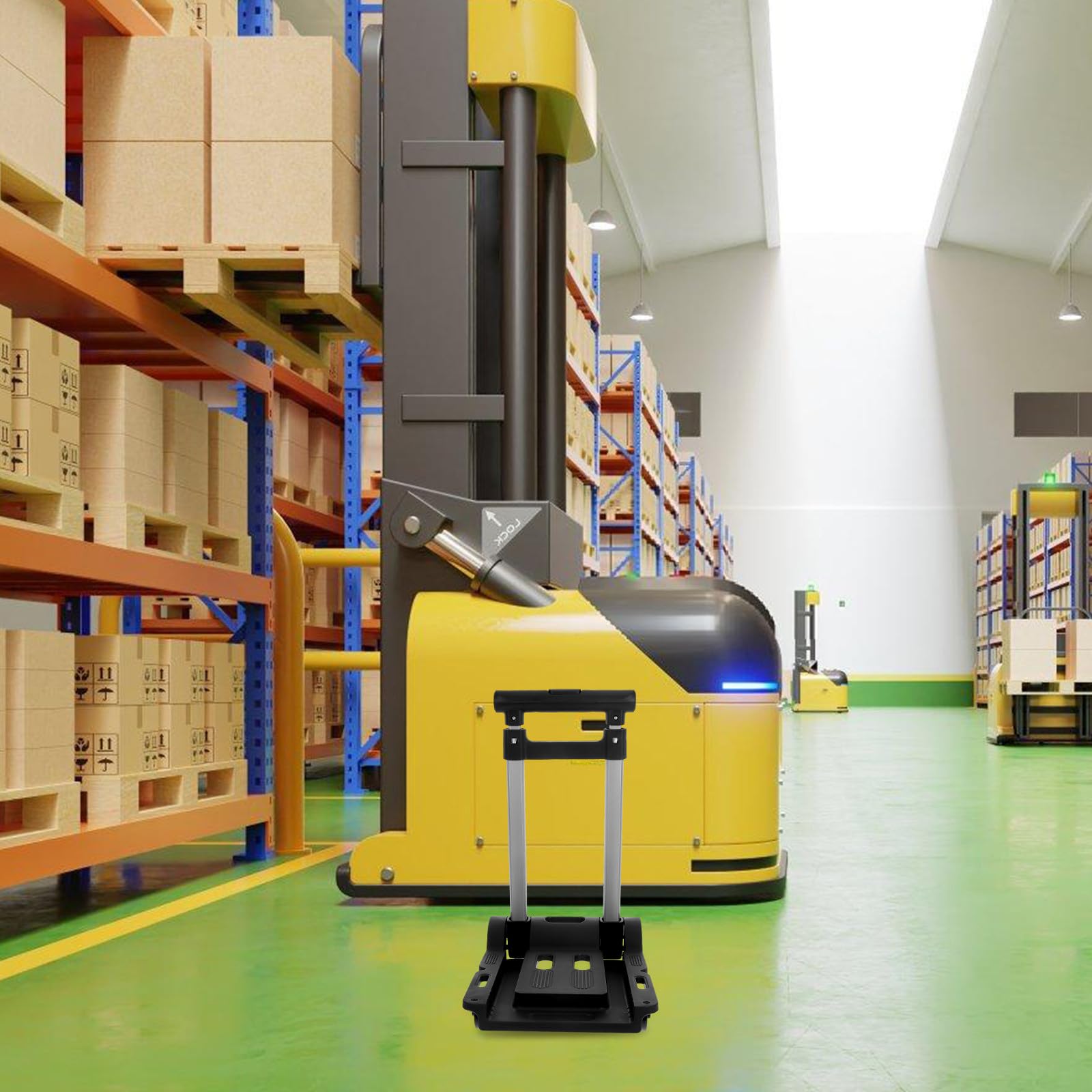 Carro de transporte plegable con ruedas giratorias, carrito pequeño para comestibles y alimentos, ahorra espacio, multifuncional, material resistente