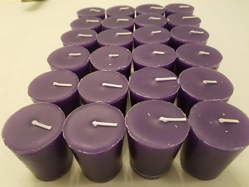 Velas votivas de 24 piezas, perfumadas en lila, 15 horas, votivas moradas perfectas, vertidas a mano, fabricadas en Estados Unidos