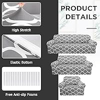Vista 3 de Peryiter Juego de 3 Fundas para Sofá para Sala de Estar Fundas para Muebles de Sofá y Sillones Funda para Sillón con Brazos, Protector de Muebles