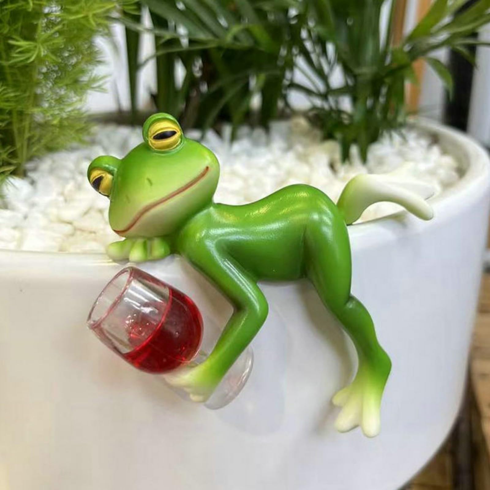 Statue Grenouille Décoration Jardin – Résine – 13x6,5x15,5 Cm – Avec Paniers à Fleurs - 2