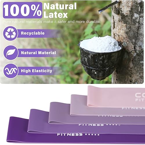 Miniatura 10 de Resistance Bands for Working Out Women  Men Exercise Bands Set with Carry Bag Instruction Guide for Whole-Body Fitness Booty Leg Arm Stretching