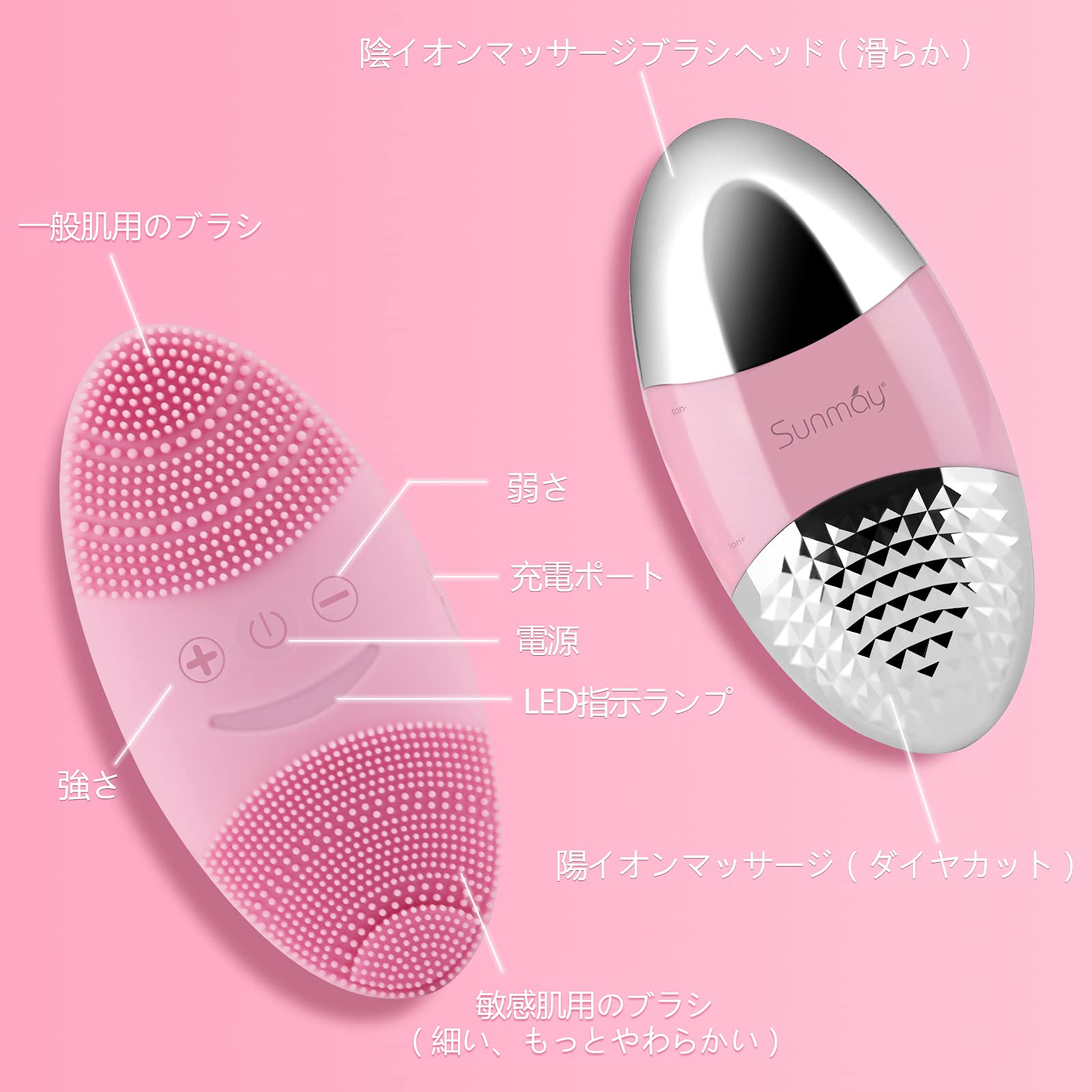 Amazon | 【Sunmay Oval】Sunmay 洗顔ブラシ 電動 洗顔 シリコン洗顔器