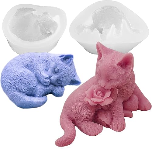 Miniatura 8 de Molde de silicona para conejo, 2 unidades, para decoración de pasteles de chocolate, molde de resina de jabón de conejo de animales para fundición