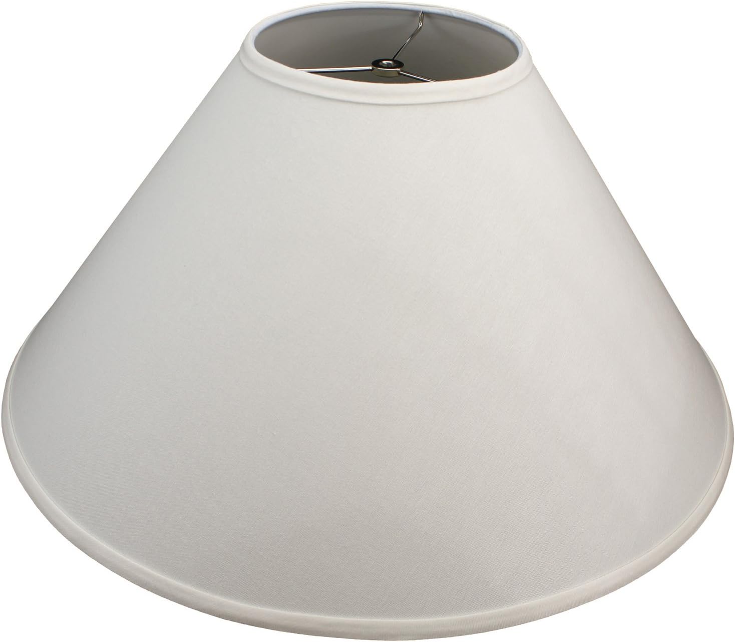 FenchelShades.com Lampshade 8" Top Diameter x 24" Bottom Diameter x 14" Slant Height with Washer (Spider) Attachment for Lamps with a Harp (Linen Cream)