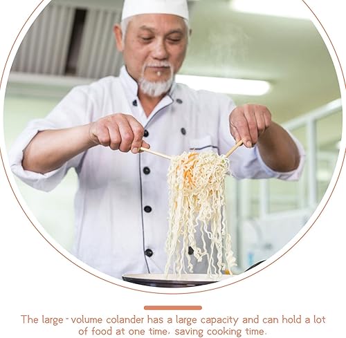 Miniatura 8 de ZzzaNa Cesta de papas fritas de acero inoxidable, cesta de metal para freír, colador de araña, colador de espaguetis, colador de fideos, escurridor