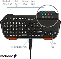 Fosmon Hordozható Bluetooth Billentyűzet Touchpad-dal iOS Android Windows PS4 Tablethez 3