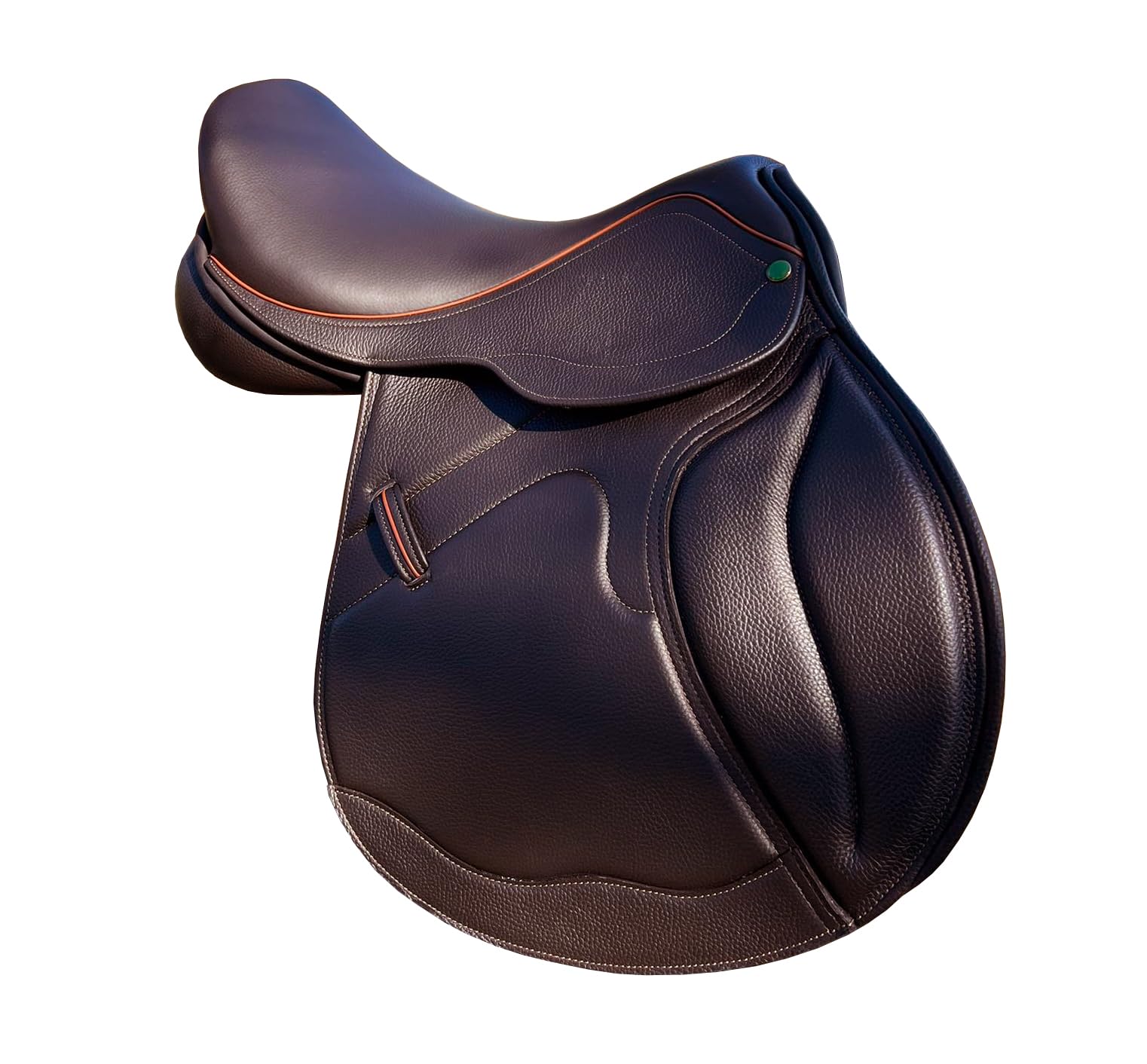 Sella da salto inglese in pelle di alta qualità, design a contatto ravvicinato per cacciatori e saltatori, realizzata a mano, resistente, multiuso, ST-066