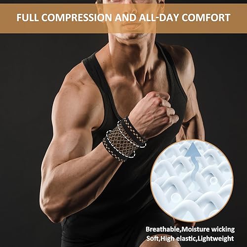 Miniatura 5 de Copper Wrist Compression Sleeve, Compression Wrist Brace Wrist Support Wrap Improved Circulation Pain Relie Recovery, Elastic Wrist Band for