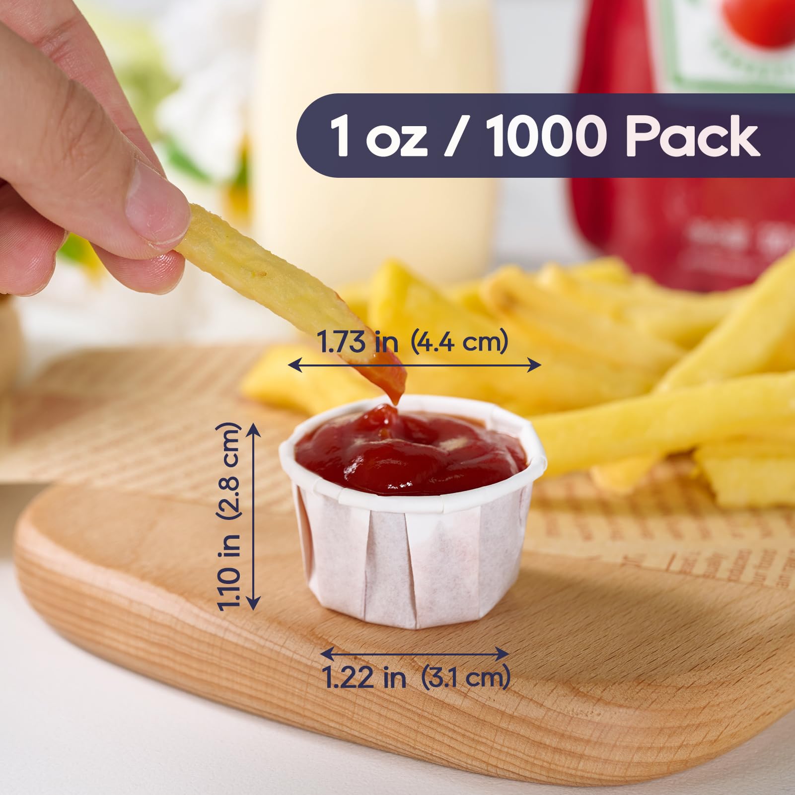LITOPAK Papier-Soufflebecher, Einweg-Medizinbecher, 28 ml, kleine Pappbecher für Probiertabletten, Desserts und Gewürze, 1000 Stück