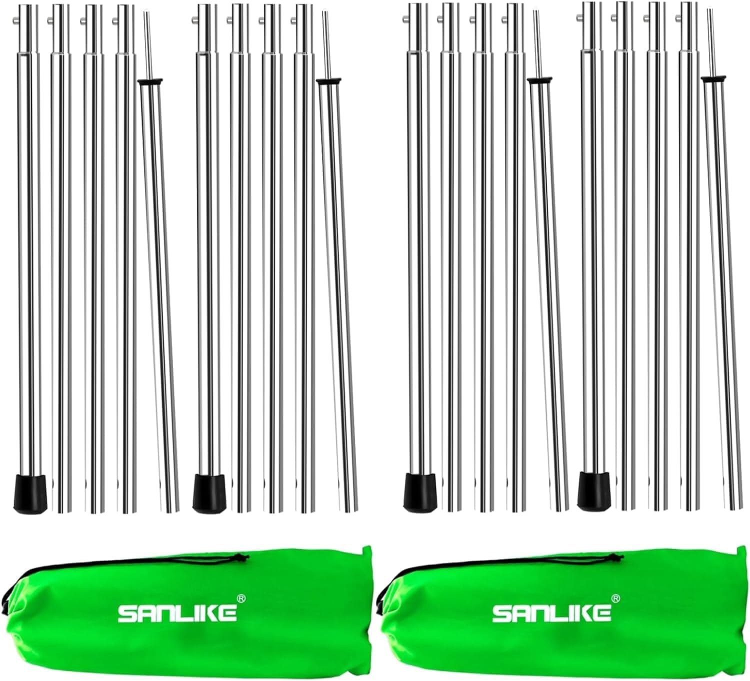SANLIKE Teleskopstange für Zelte Tarp, Zeltstangen Tarpstangen für Planen Sonnensegel Campingplanen, Ersatz Stützstangen Vorzelt Teleskopierbar, Tarpstange Camping 200 cm