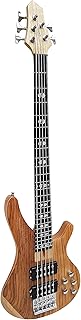 ELEKTROBASS 5-SAITER - NATUR MATT FINISH - SICHTBARE HOLZMASERUNG - E-BASS MIT MASSIVHOLZKÖRPER - VISION SOUND GITARRE - LONG SCALE + KABEL - BS5