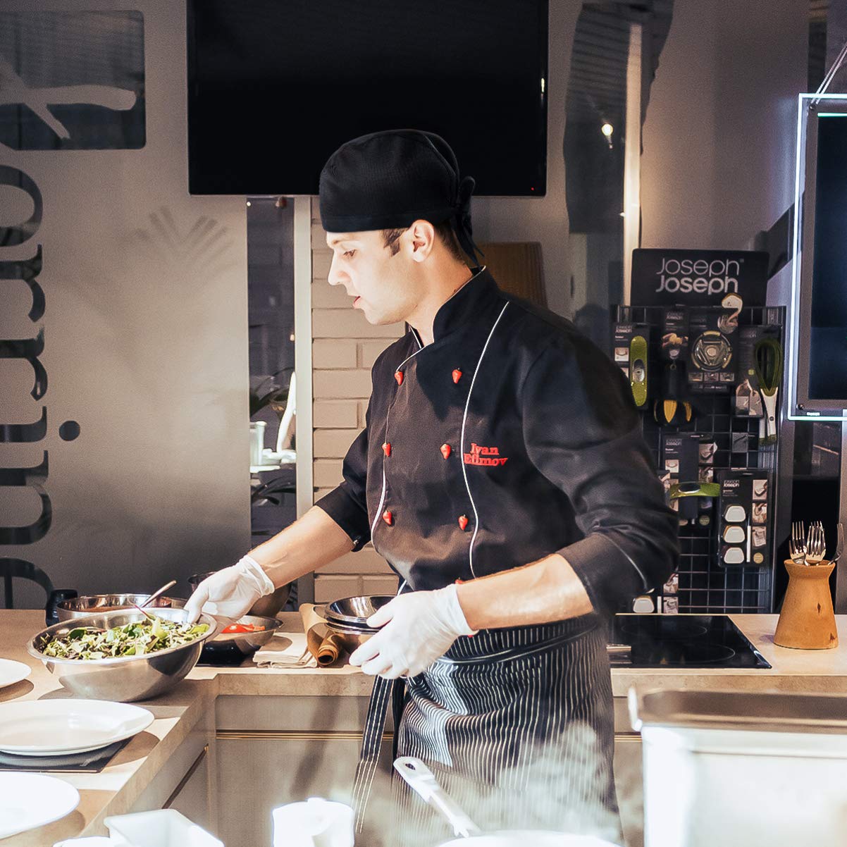 SOIMISS Gorros De Mujer Chef Skull Cap Hat with Ties Waiter Waiter Uniform Bakery BBQ Hat Restaurant Cook Work Hat () Gorros De Chef para Hombre