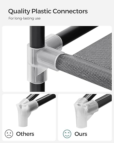 Miniatura 7 de SONGMICS Armario portátil, organizador de armario con tapa, 4 varillas para colgar y estantes, 4 bolsillos laterales, 66.9 x 17.7 x 65.7 pulgadas,