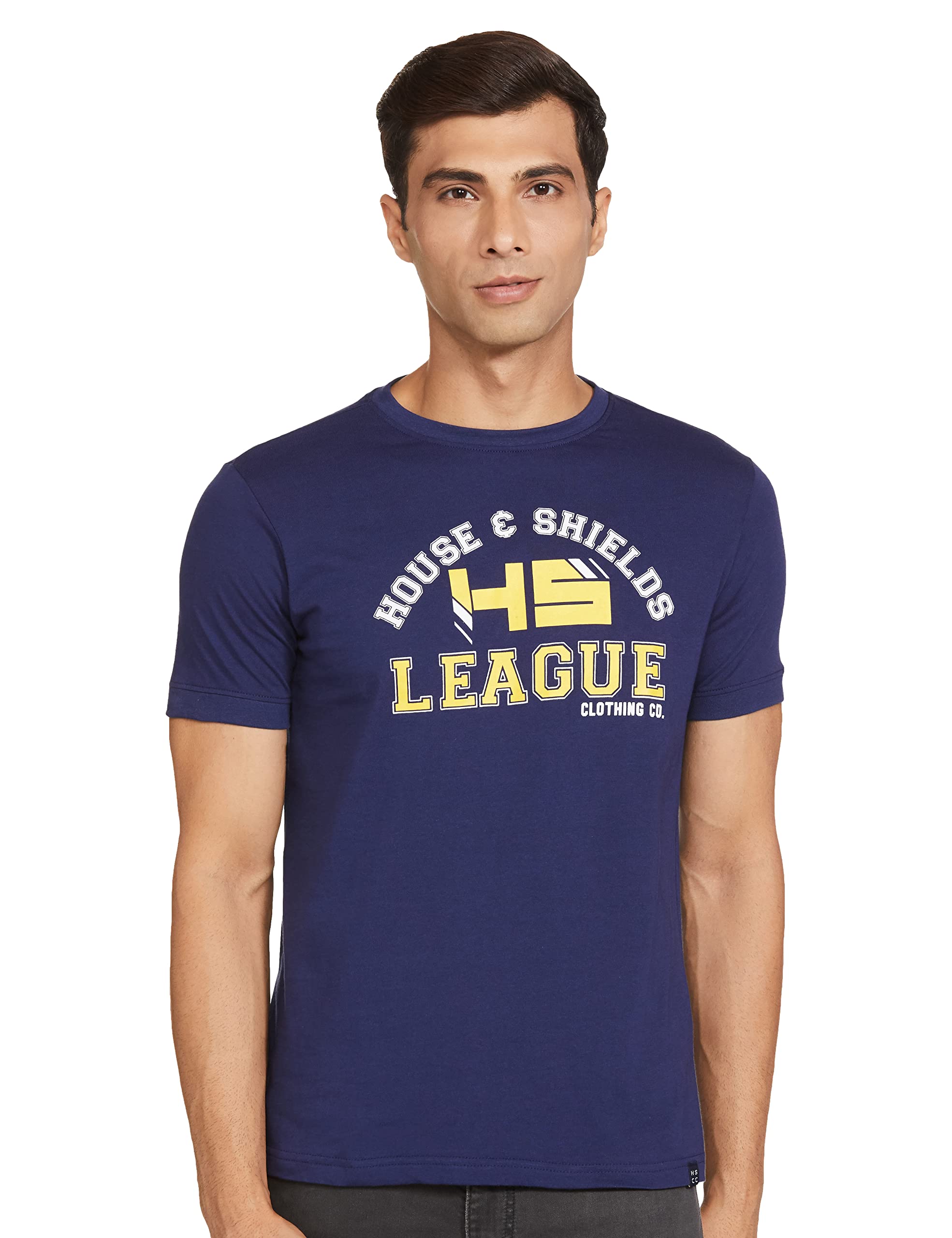 Amazon Brand - House & ShieldsMen's Solid Regular Fit T-Shirt