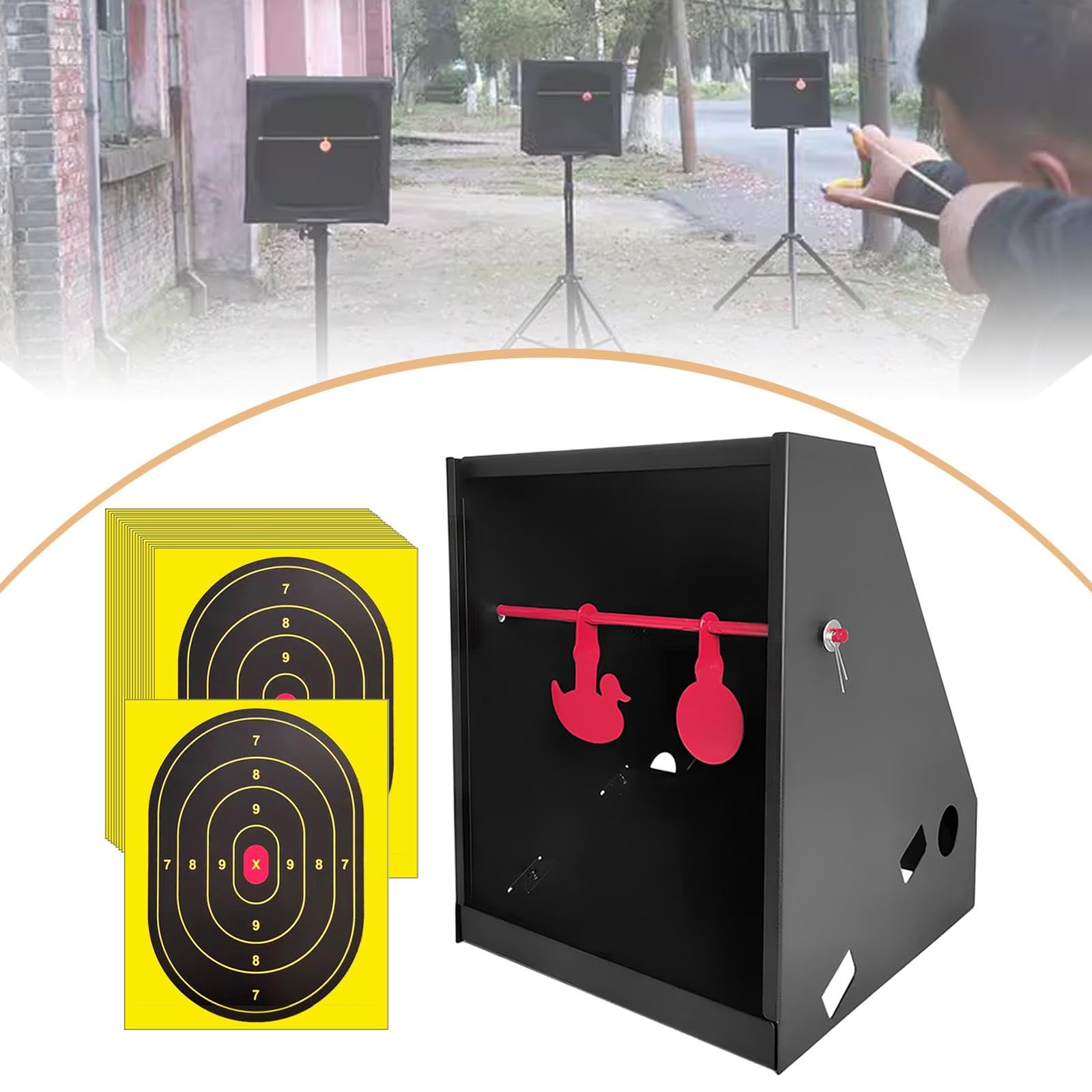 Scatola Porta-bersagli con Bersagli Rotanti. Contenitore per La Raccolta Differenziata. Bersagli di Carta per L'allenamento Giochi.