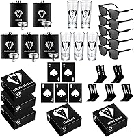 Vista 8 de Leumoi Juego de 36 cajas de regalo para padrinos de boda, caja de acero inoxidable, vasos de chupito, botella de cerveza, abretarjetas, gafas, gafas