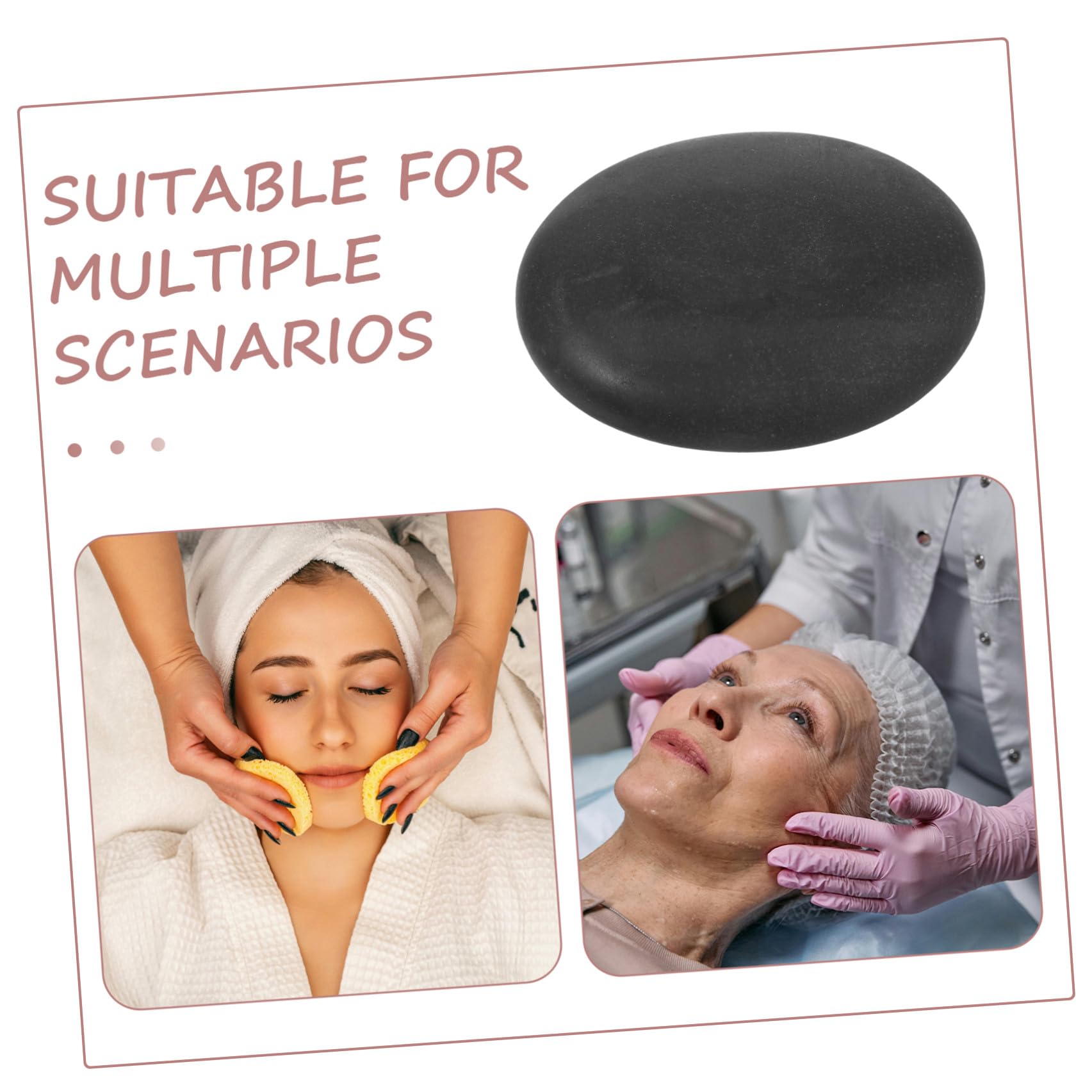 Piedras de Masaje Calientes de Basalto Natural 4 Piezas 9x7 Cm Negras para Masaje Corporal, Pies y Cuello, Kit para Spa y Aromaterapia en Casa y Salón
