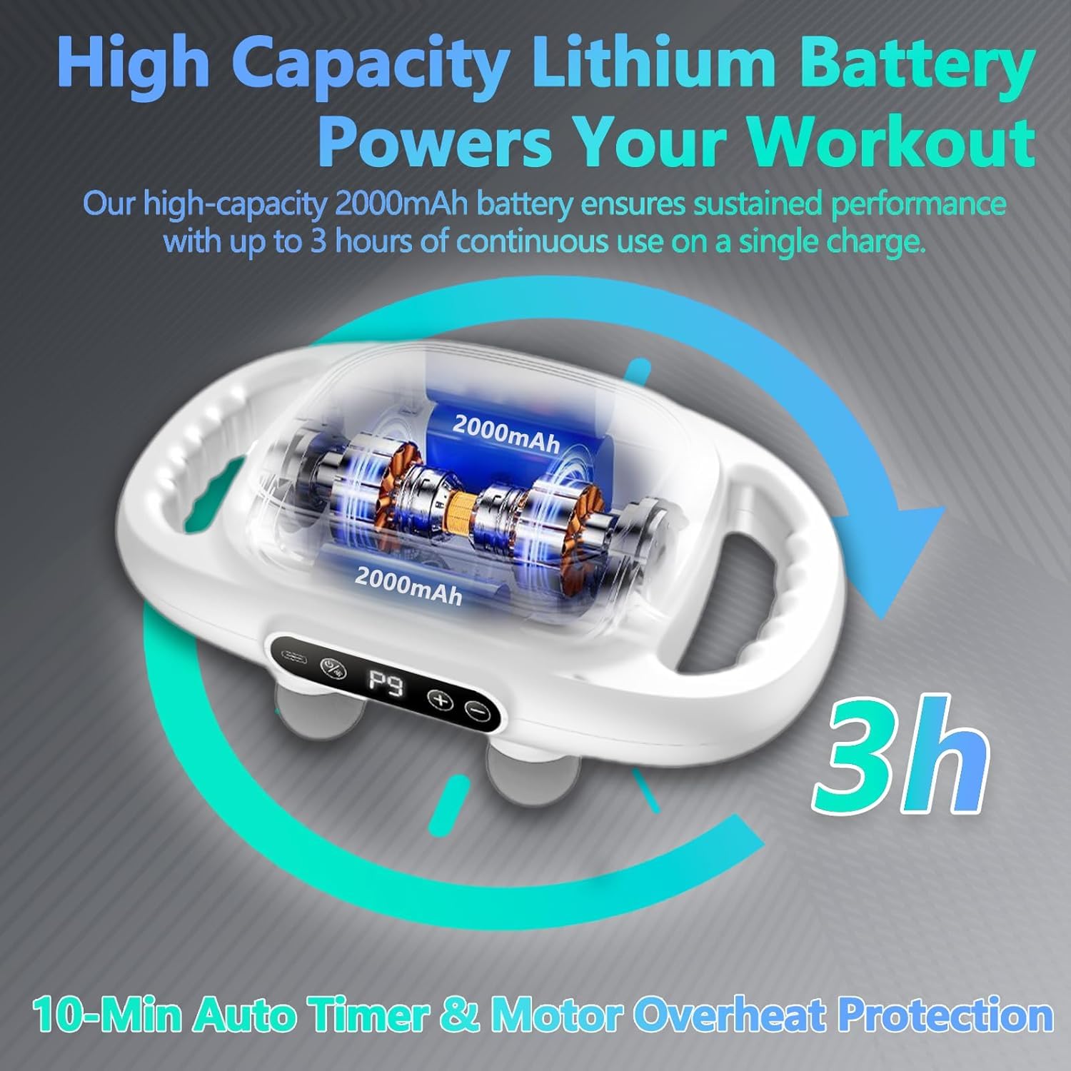 ROYALDEALS - RD 6 Head Massage Gun Massager Machine for Pain Relief - Body, Neck, Shoulders, Back, Arms & Feet Full Body Massager - 9 Levels 9 Modes, Electric Massage Tool, Multicolor