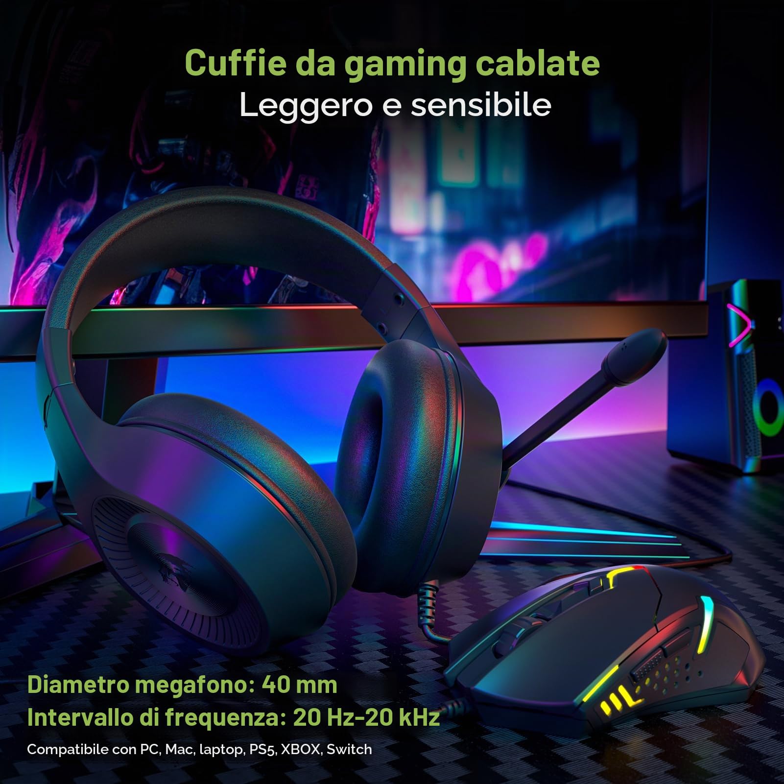 Redragon Kit S103 Gaming Combo Hawthorn Keyboard QWERTY + Mouse Pegasus + Headset + Mouspad Archelon M, 4 in 1 (Tastiera, Mouse, Cuffia, Mouse Pad)