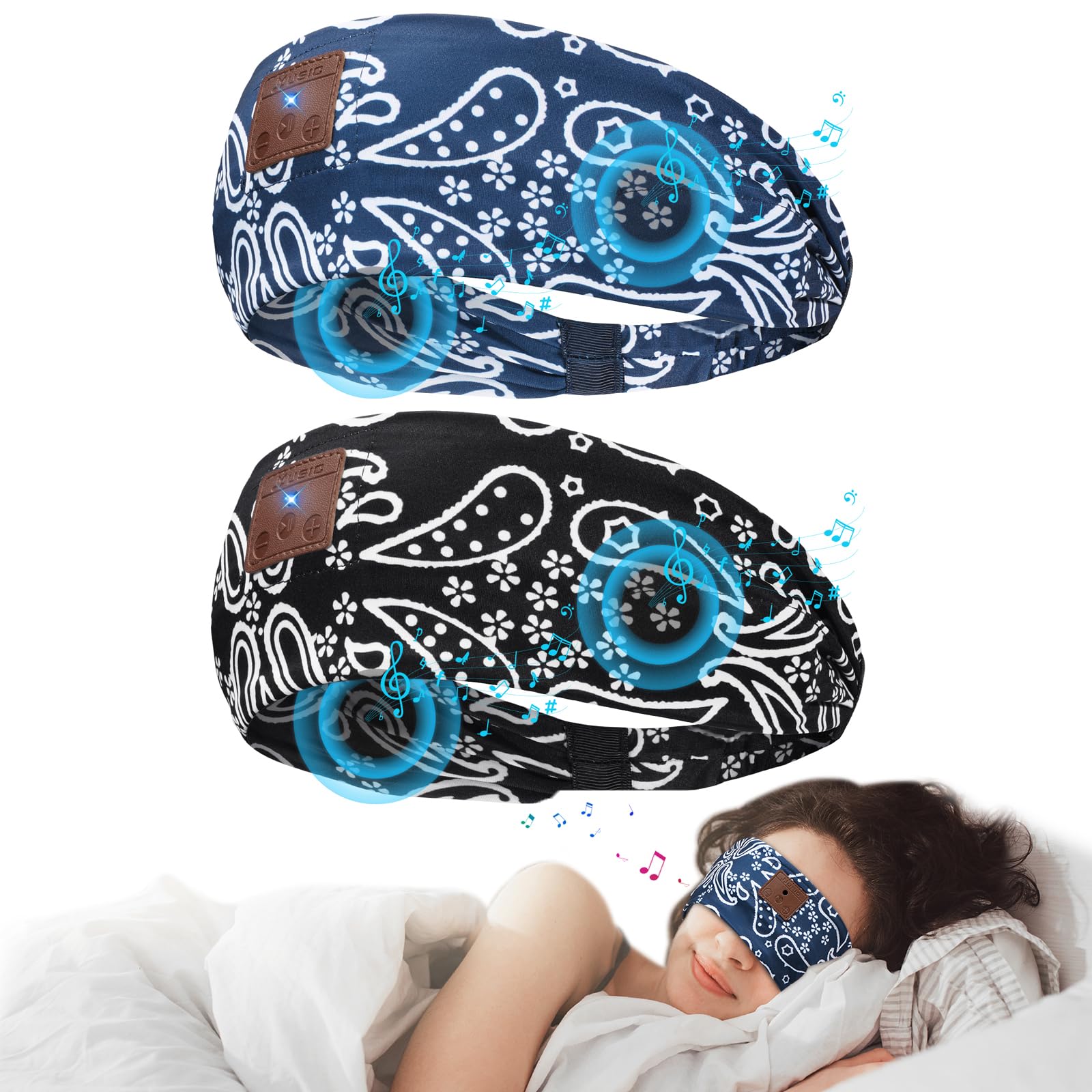 BULYPAZY 2-Pack Bluetooth Headband