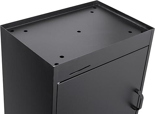 Miniatura 5 de Steel Freestanding Floor Lockable Drop Slot Mail Box with Parcel Compartment, Black