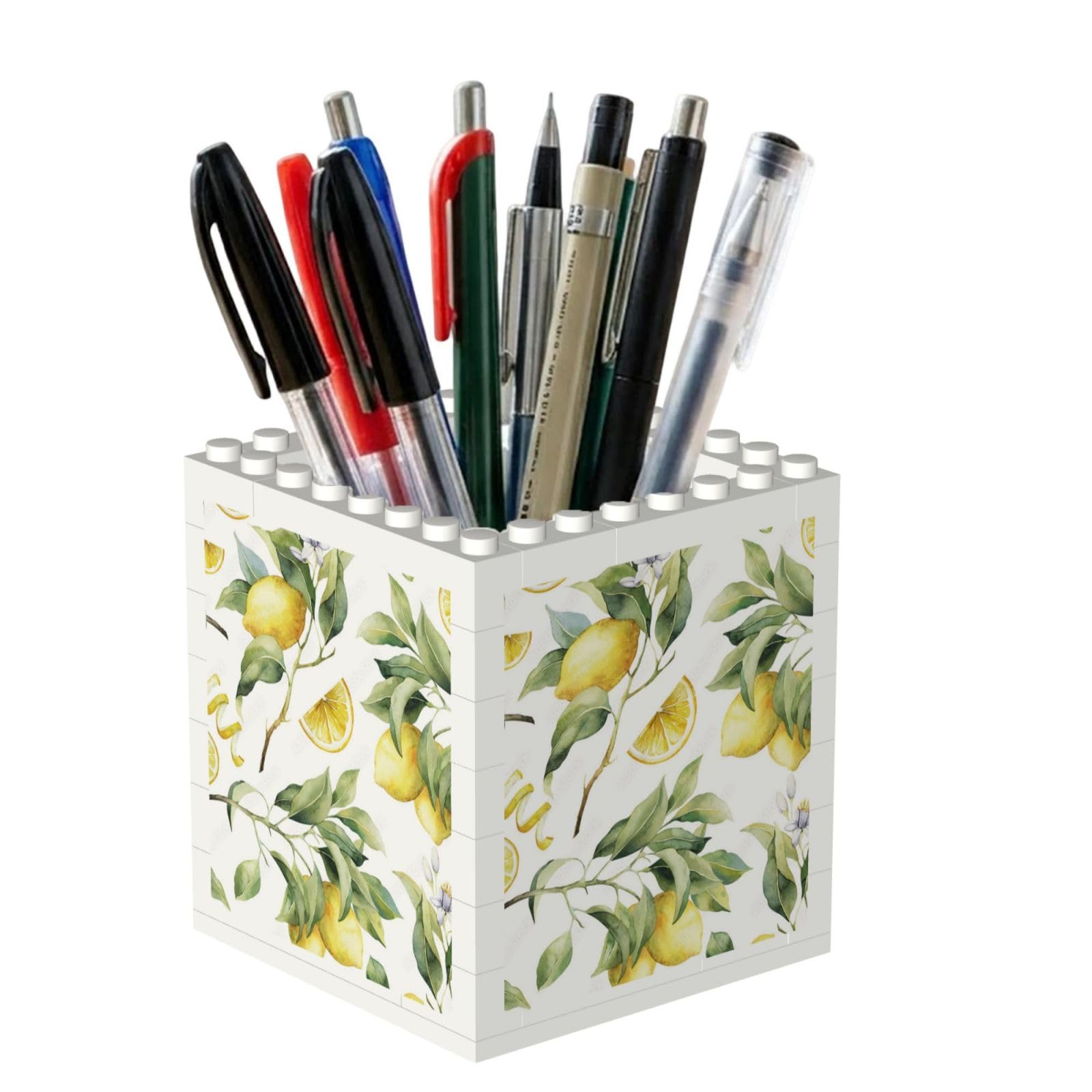 Poadnly Lemon Lemon, Pen Pot Pencil Holder for Office Home School, Compact Desk Organiser for Office Stationery