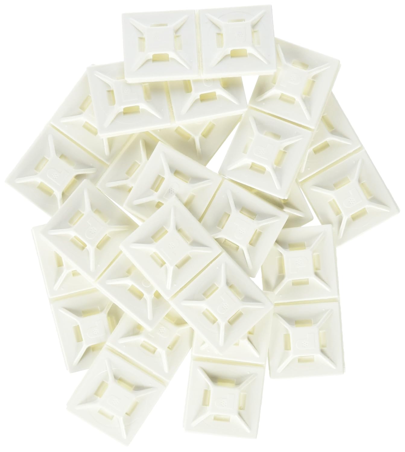 Panduit ABMM-A-D Cable Tie Mount, Adhesive Backed, 4-Way, ABS, White (500-Pack)