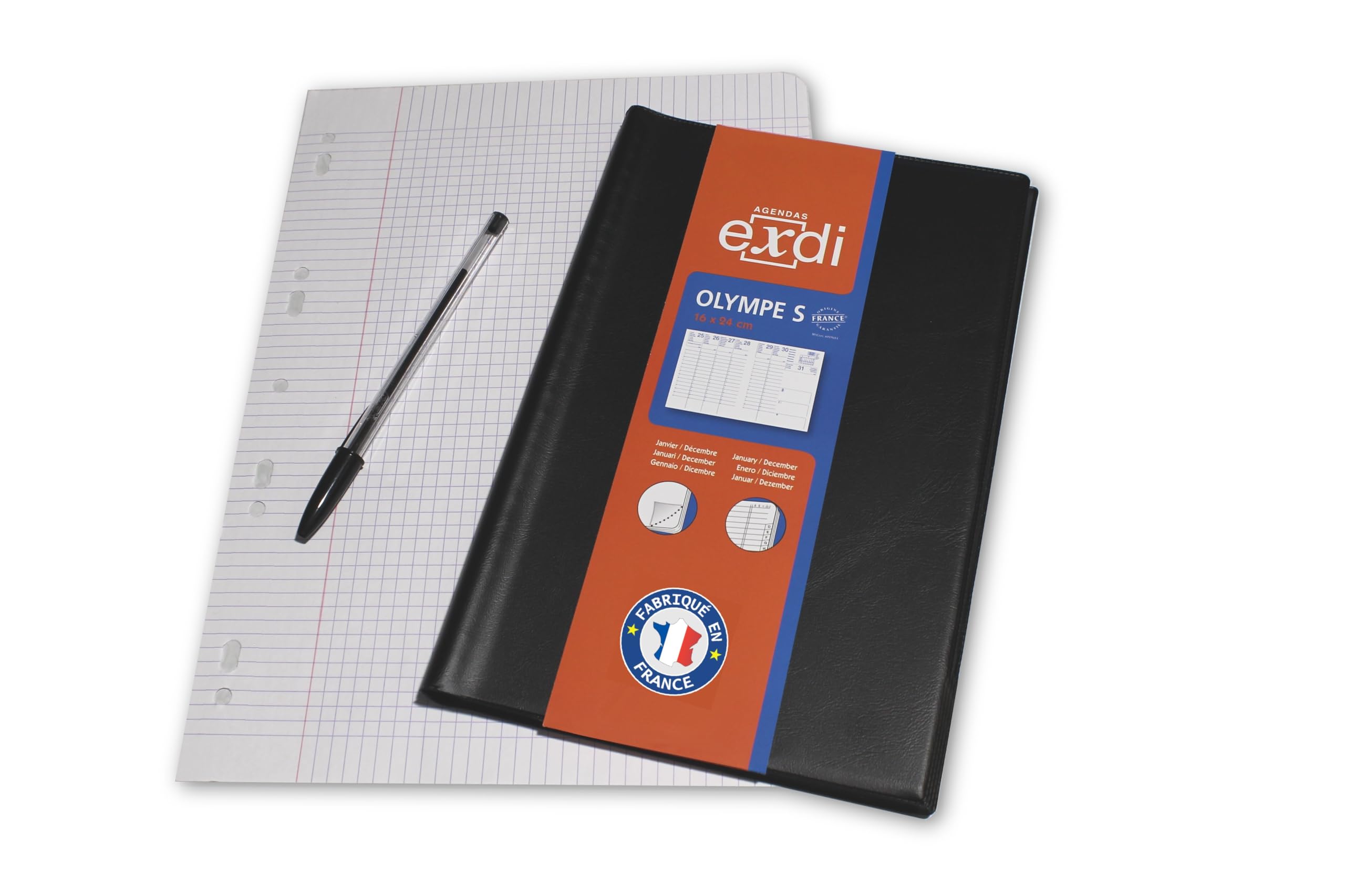 Agenda 2027 Semainier Spirale 16 x 24 cm 1 Semaine sur 2 Pages France Couverture PVC