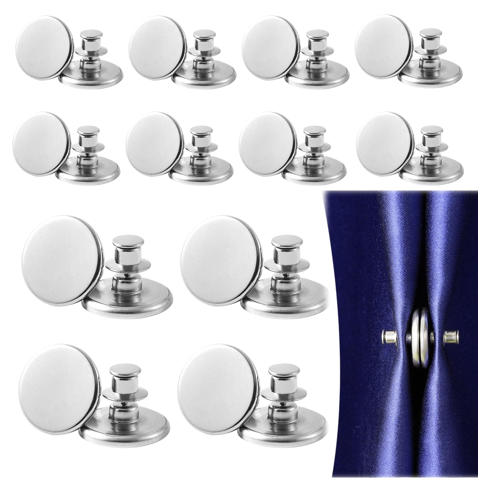 12pcs 20mm Magnetic Curtain Clips, Strong Shower Curtain Magnets, Durable for Home and Bathroom Use