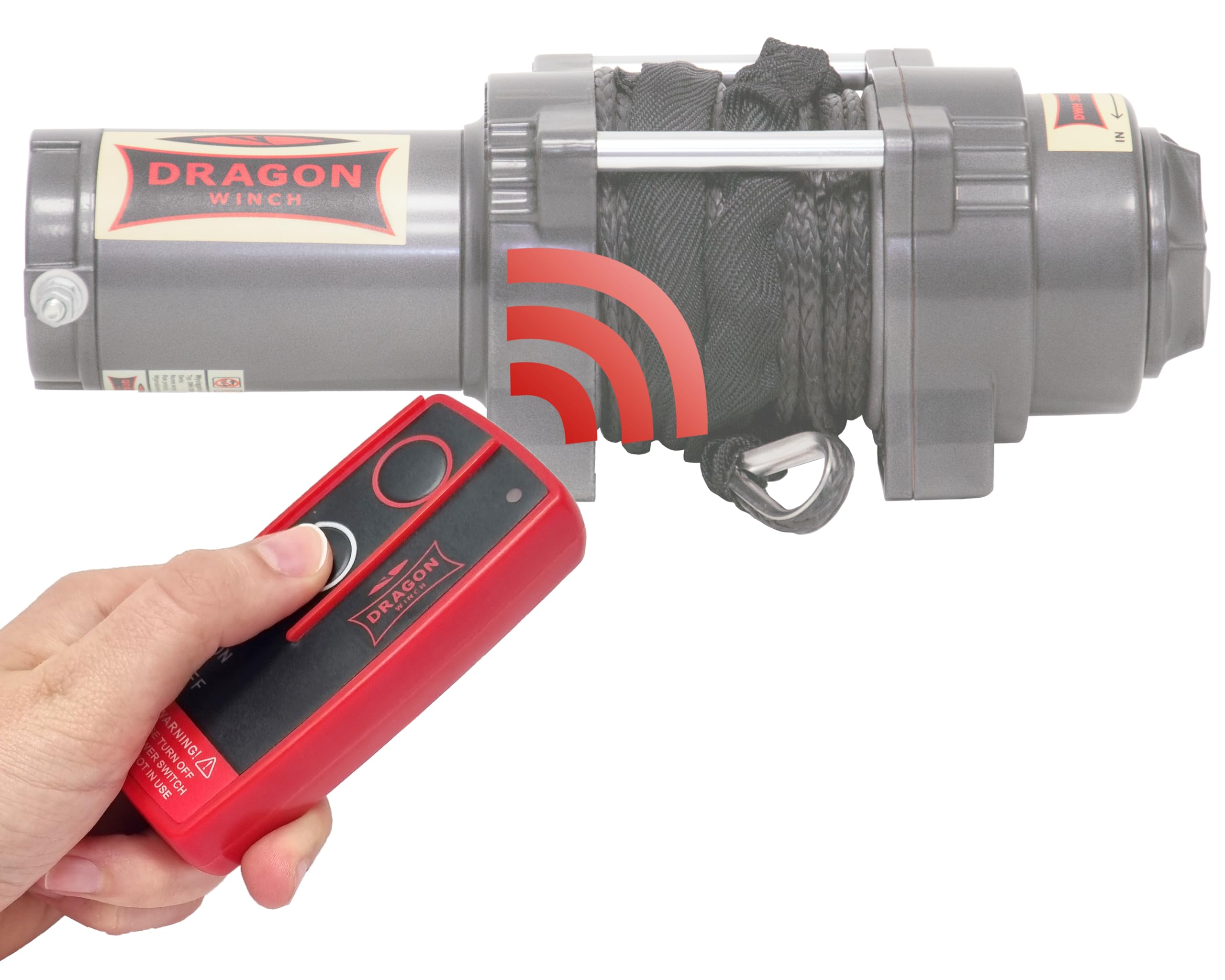 Dragon Winch Cabrestante eléctrico Highlander 12V | 4500 lbs 2041kg con Cuerda Sintética 15m para arados, quads, ATV UTV | Resistente al agua + control remoto inalámbrico y accesorios para Cabestrante