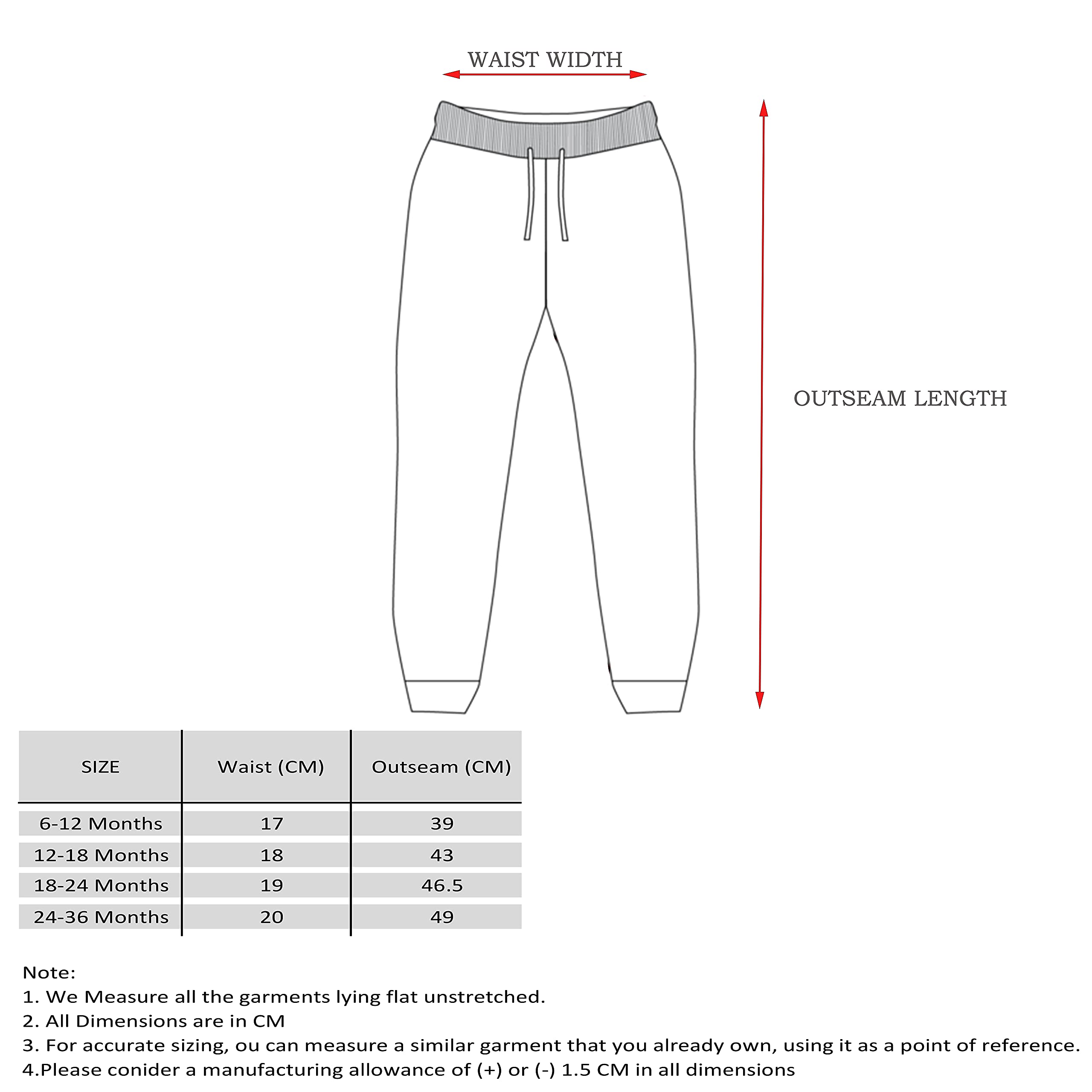 YUV Infant Boys & Girls Multi-Color Pack of 6 100% Soft Cotton Solid Pajama Pants for 18 to 24 Months 2