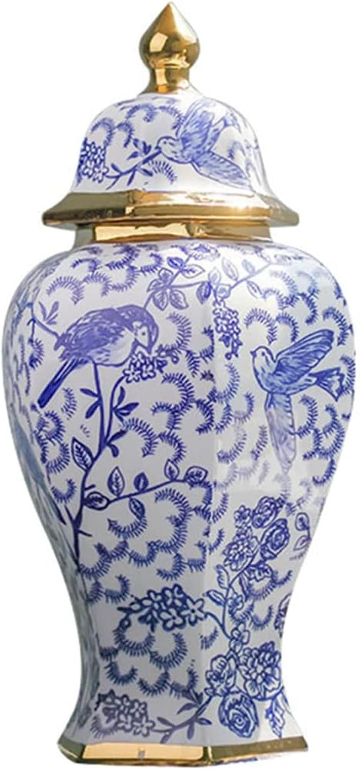 Vases à fleurs pour décoration de table et pot à gingembre bleu et blanc