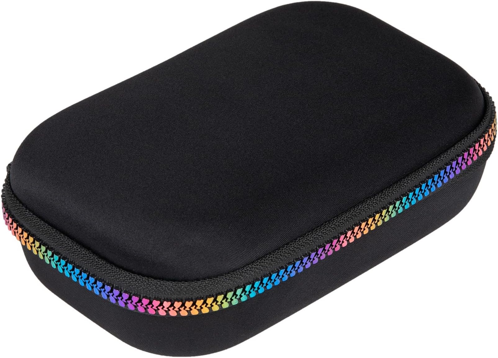 ZIPIT Black & Rainbow Pencil Box for Girls, Cute Pencil Case for School, Large Capacity Stationery Organizer Box
