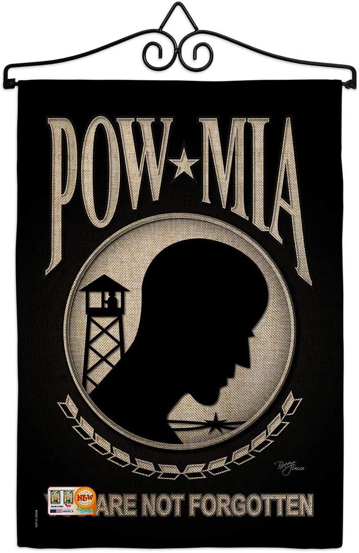 Service POW/MIA Burlap Garden Flag Armed Forces All Branches Support Honor United State American Military Veteran Official Small Decorative Gift Yard House Banner Double-Sided Made In USA 13 X 18.5