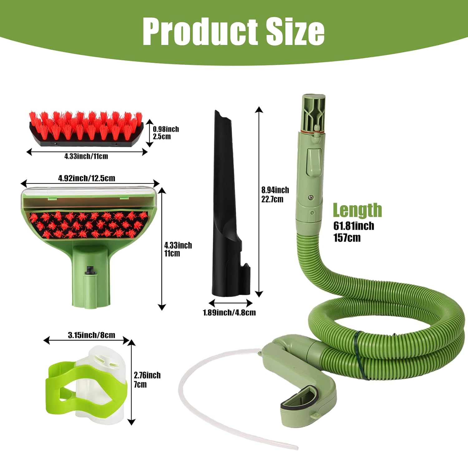 Upgraded 1400B Little Green Machine Hose and Handle for Bissell 1400B 1425 1400M 3353 3369 Replacement Parts 5.3in Cleaning Brush, Cleaning Tool, Gap Brush, Cleaning Hose Component Part Number 2037152