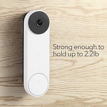 Wasserstein No-Drill Mount Compatible with Google Nest Doorbell (Battery) - Avoid Drilling and Protect Your Walls