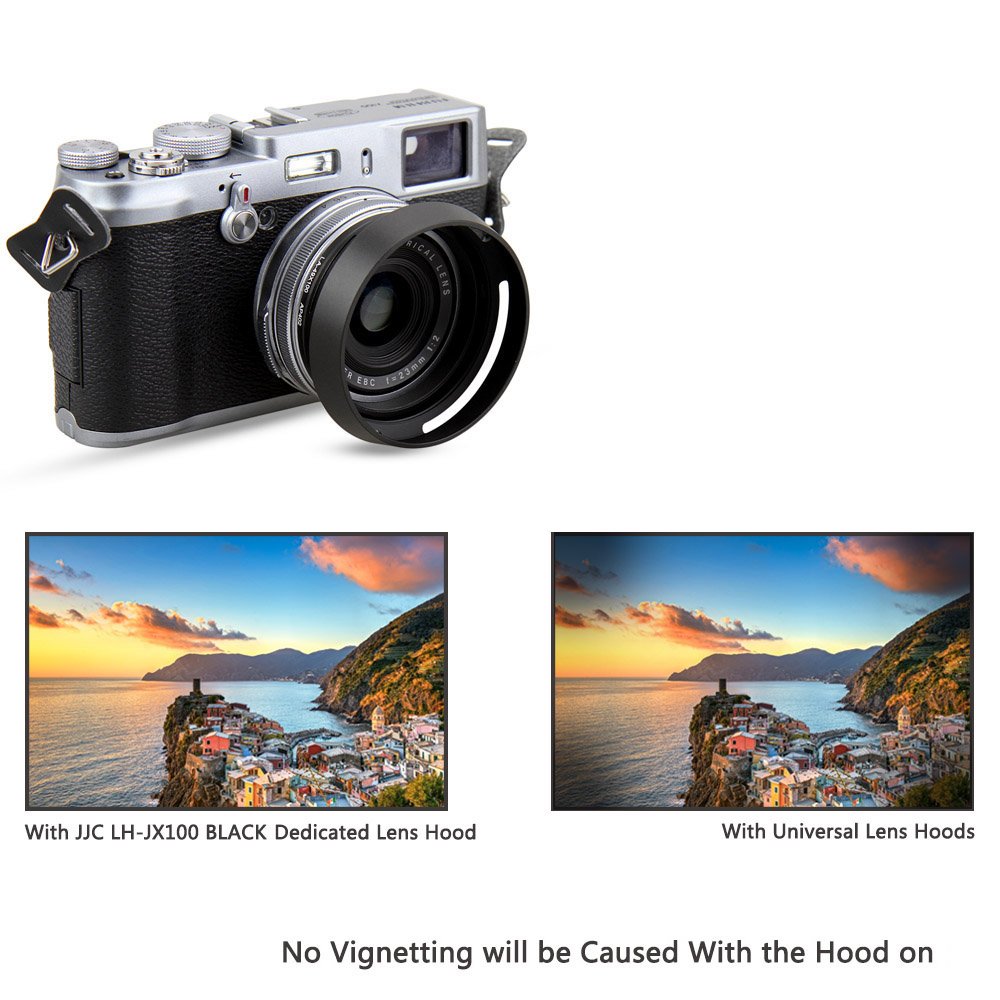Paraluce e Anello adattatore Filtro UV Kit per Fotocamere Fujifilm X100VI X100V X100F X100S X100T X70 Sostituisce il Paraluce Fuji LH-X100 Anello Adattatore AR-X100 (Nero)