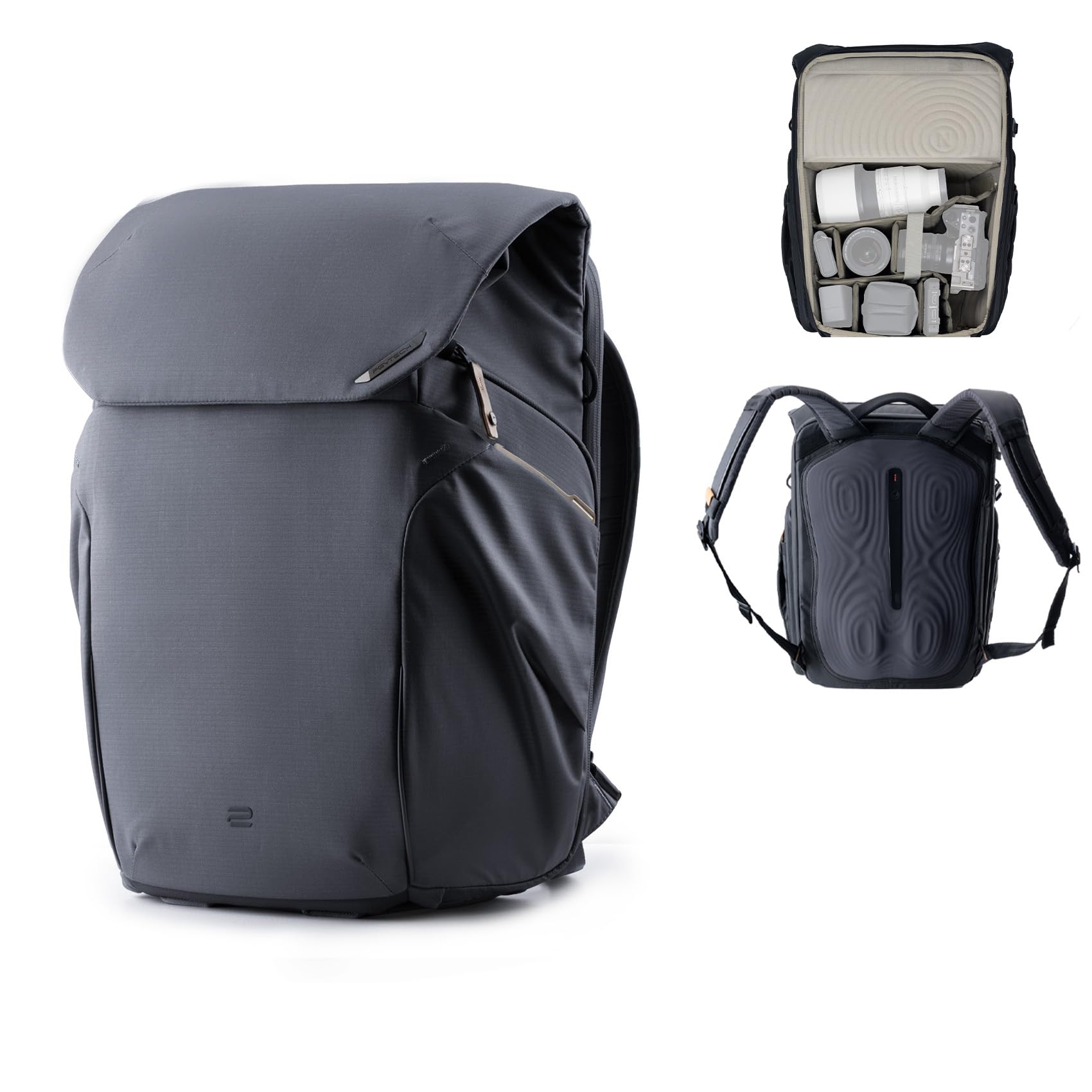 PGYTECH OneGo 2 Zaino Fotografico 25L con Vano Laptop/iPad Zaino Impermeabile per Fotografia Urbana e Viaggi, Compatibile con Sony/Canon/Nikon/DSLR/Fotocamere Mirrorless.Nero opaco